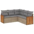 Miniatyrbillede 1 af 3: vidaXL sofasæt til haven 5 dele med hynder polyrattan beige