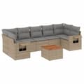 Miniatyrbillede 1 af 3: vidaXL havesofasæt 8 dele med hynder polyrattan beige