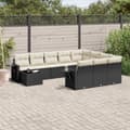 Miniatyrbillede 3 af 3: vidaXL sofasæt til haven 11 dele med hynder polyrattan sort