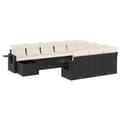 Miniatyrbillede 1 af 3: vidaXL sofasæt til haven 11 dele med hynder polyrattan sort