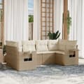 Miniatyrbillede 3 af 3: vidaXL sofasæt til haven 6 dele med hynder polyrattan beige