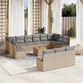 Miniatyrbillede 3 af 3: vidaXL sofasæt til haven 14 dele med hynder polyrattan beige