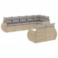 Miniatyrbillede 3 af 4: vidaXL sofasæt til haven 8 dele med hynder polyrattan beige
