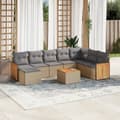 Miniatyrbillede 3 af 3: vidaXL sofasæt til haven 9 dele med hynder polyrattan beige