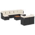 Miniatyrbillede 1 af 3: vidaXL sofasæt til haven 10 dele med hynder polyrattan sort
