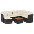 Miniatyrbillede 1 af 3: vidaXL sofasæt til haven 8 dele med hynder polyrattan sort