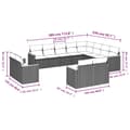 Miniatyrbillede 2 af 3: vidaXL sofasæt til haven 12 dele med hynder polyrattan grå