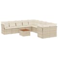 Miniatyrbillede 1 af 3: vidaXL sofasæt til haven 11 dele med hynder polyrattan beige