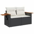 Miniatyrbillede 2 af 11: vidaXL sofasæt til haven 7 dele med hynder polyrattan sort