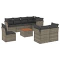 Miniatyrbillede 1 af 3: vidaXL sofasæt til haven 9 dele med hynder polyrattan grå