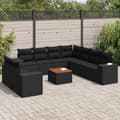 Miniatyrbillede 3 af 3: vidaXL sofasæt til haven 10 dele med hynder polyrattan sort