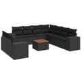 Miniatyrbillede 1 af 3: vidaXL sofasæt til haven 10 dele med hynder polyrattan sort