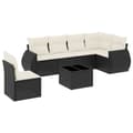 Miniatyrbillede 3 af 11: vidaXL sofasæt til haven 7 dele med hynder polyrattan sort