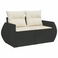Miniatyrbillede 4 af 11: vidaXL sofasæt til haven 7 dele med hynder polyrattan sort