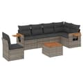 Miniatyrbillede 1 af 4: vidaXL sofaesæt til haven 7 dele med hynder polyrattan grå