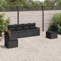 Miniatyrbillede 3 af 3: vidaXL sofasæt til haven 6 dele med hynder polyrattan sort