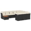Miniatyrbillede 1 af 3: vidaXL sofasæt til haven 11 dele med hynder polyrattan sort