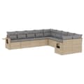 Miniatyrbillede 1 af 10: vidaXL sofasæt til haven 10 dele med hynder polyrattan beige
