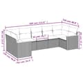 Miniatyrbillede 2 af 3: vidaXL sofasæt til haven 7 dele med hynder polyrattan sort