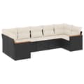 Miniatyrbillede 1 af 3: vidaXL sofasæt til haven 7 dele med hynder polyrattan sort
