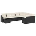 Miniatyrbillede 1 af 11: vidaXL sofasæt til haven 10 dele med hynder polyrattan sort