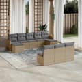 Miniatyrbillede 3 af 3: vidaXL sofasæt til haven 10 dele med hynder polyrattan beige