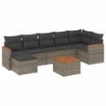 Miniatyrbillede 1 af 3: vidaXL sofasæt til haven 8 dele med hynder polyrattan grå