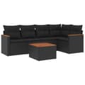 Miniatyrbillede 1 af 3: vidaXL sofasæt til haven 6 dele med hynder polyrattan sort