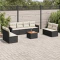 Miniatyrbillede 3 af 3: vidaXL sofasæt til haven 9 dele med hynder polyrattan sort