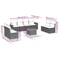Miniatyrbillede 2 af 3: vidaXL sofasæt til haven 9 dele med hynder polyrattan sort