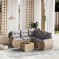 Miniatyrbillede 2 af 4: vidaXL sofasæt til haven 6 dele med hynder polyrattan beige