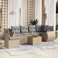 Miniatyrbillede 2 af 11: vidaXL sofasæt til haven 7 dele med hynder polyrattan beige