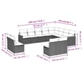 Miniatyrbillede 2 af 3: vidaXL sofasæt til haven 12 dele med hynder polyrattan grå