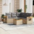 Miniatyrbillede 3 af 3: vidaXL sofasæt til haven 6 dele med hynder polyrattan beige