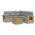Miniatyrbillede 1 af 3: vidaXL sofasæt til haven 6 dele med hynder polyrattan beige