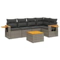 Miniatyrbillede 1 af 3: vidaXL sofasæt til haven 6 dele med hynder polyrattan grå