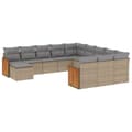 Miniatyrbillede 1 af 3: vidaXL sofasæt til haven 12 dele med hynder polyrattan beige