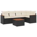 Miniatyrbillede 2 af 3: vidaXL sofasæt til haven 6 dele med hynder polyrattan sort