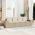 Miniatyrbillede 2 af 4: vidaXL sofasæt til haven 4 dele med hynder polyrattan beige
