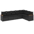 Miniatyrbillede 1 af 3: vidaXL sofasæt til haven 7 dele med hynder polyrattan sort