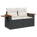 Miniatyrbillede 5 af 11: vidaXL sofasæt til haven 7 dele med hynder polyrattan sort