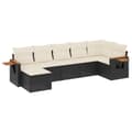 Miniatyrbillede 1 af 11: vidaXL sofasæt til haven 7 dele med hynder polyrattan sort