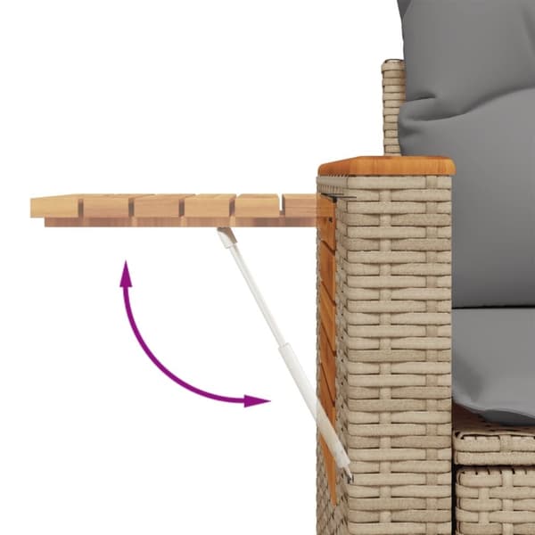 vidaXL sofasæt til haven 6 dele med hynder polyrattan beige