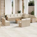 Miniatyrbillede 3 af 3: vidaXL sofasæt til haven 14 dele med hynder polyrattan beige