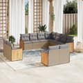 Miniatyrbillede 3 af 3: vidaXL sofasæt til haven 11 dele med hynder polyrattan beige