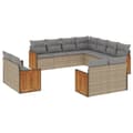 Miniatyrbillede 1 af 3: vidaXL sofasæt til haven 11 dele med hynder polyrattan beige