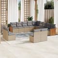 Miniatyrbillede 3 af 3: vidaXL sofasæt til haven 13 dele med hynder polyrattan beige