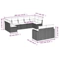 Miniatyrbillede 6 af 11: vidaXL sofasæt til haven 9 dele med hynder polyrattan sort