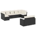 Miniatyrbillede 1 af 11: vidaXL sofasæt til haven 9 dele med hynder polyrattan sort