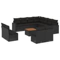 Miniatyrbillede 1 af 11: vidaXL sofasæt til haven 12 dele med hynder polyrattan sort
